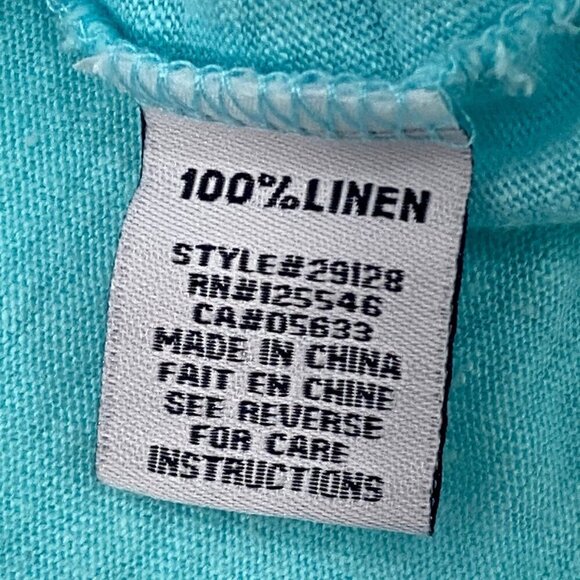 Habitat Womens Aqua Blue Linen Tunic Top 3/4 Sleeve Small Lightweight Relaxed - Picture 5 of 9